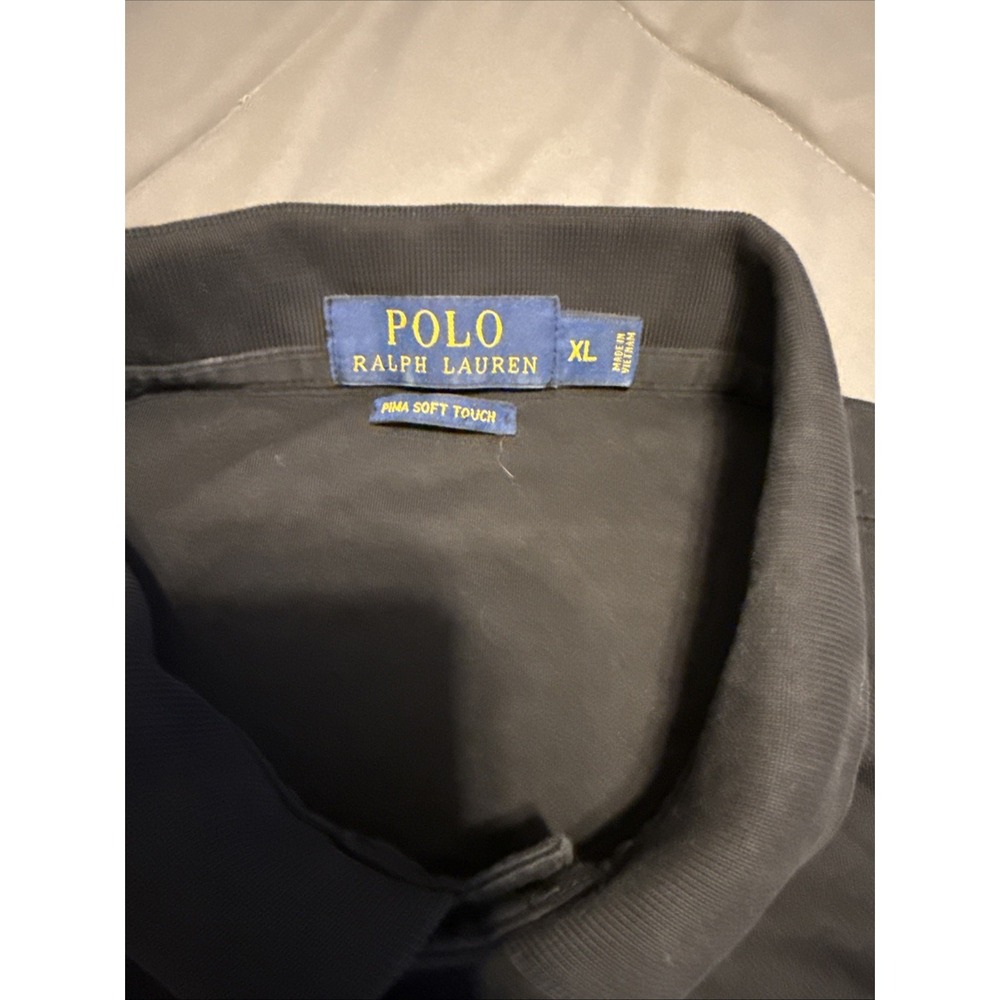 Polo Ralph Lauren Polo Shirt Mens XL Black Pima Soft Touch Flesh Pony Golf - Picture 2 of 6